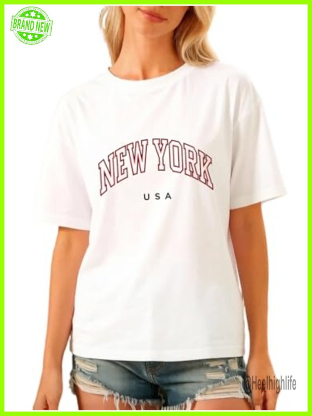 Women's New York Graphic T-Shirt Crew Neck Short Sleeve Casual Tee